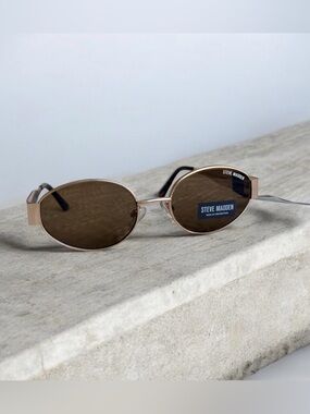 Steve Madden Vintage-Inspired Oval Sunglasses | Rose Gold Luxury Y2K NWT
